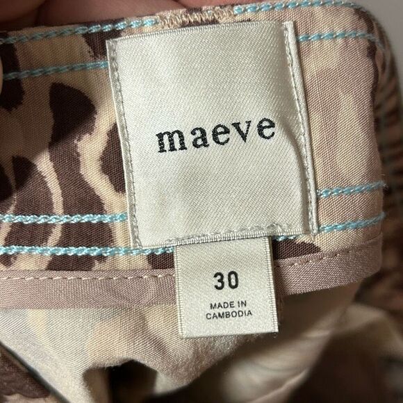 Maeve Anthropologie Ettie shorts animal print edition brown motif size 30 NEW - Picture 7 of 9